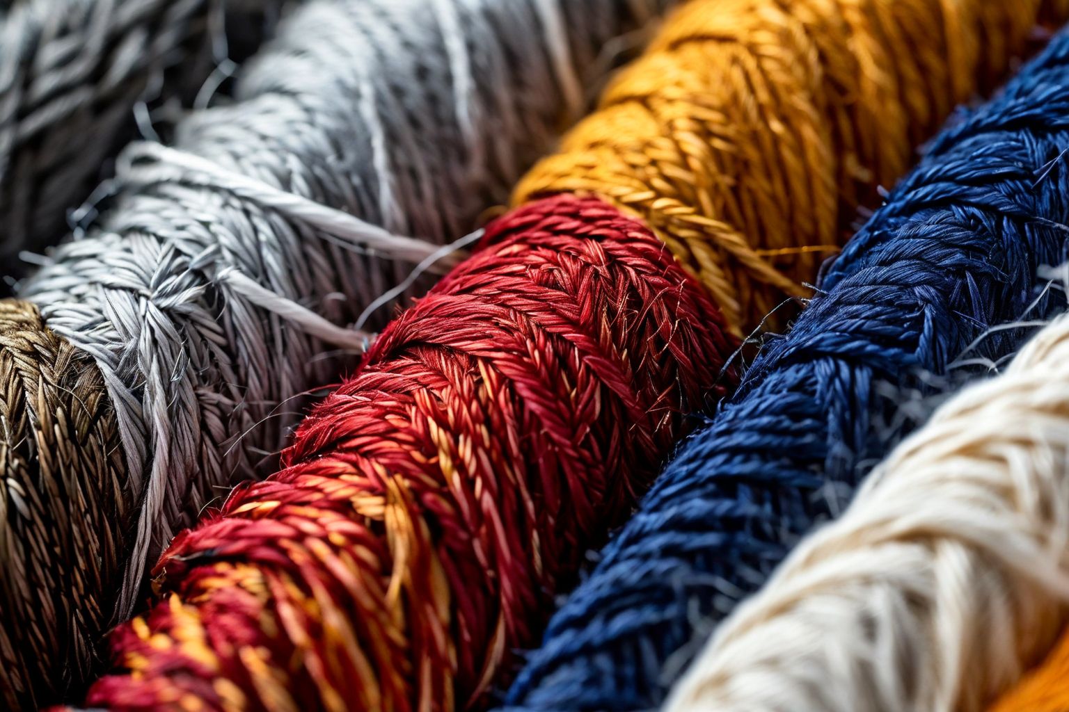 Close-up of smart casual clothing textures, showing fine details of fabrics like cotton and linen, Photographic, Macro photography to capture the weave and colors in high resolution.